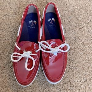Cole Haan Patent Red Boat Shoe size 7.5
